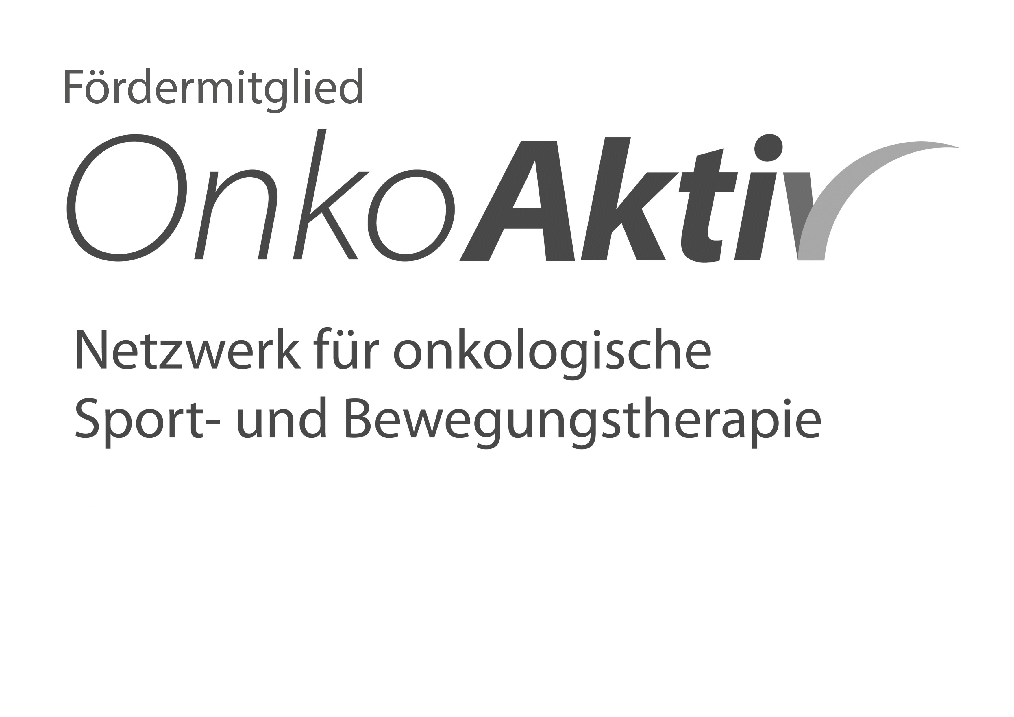 Logo Onko Aktiv F&ouml;rdermitglied mit Zusatz